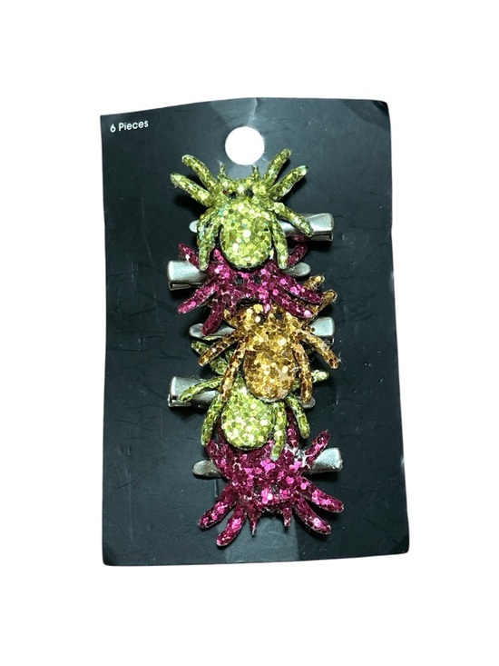 Other - Chunky Glitter Spider Hair Clips - Pink, Green & Gold 🕷️